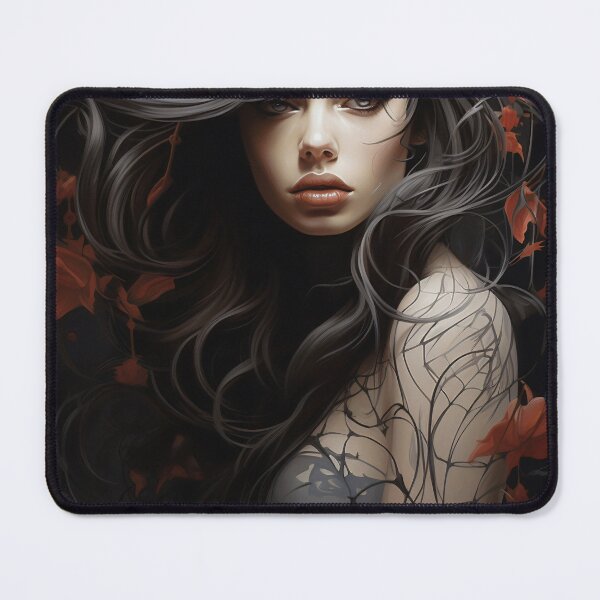Item preview, Enchanted Bloom: A Maiden Entwined with Florals and Webs designed and sold by oanaunciuleanu.