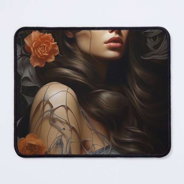 Item preview, Enchanted Bloom: A Maiden Entwined with Florals and Webs designed and sold by oanaunciuleanu.