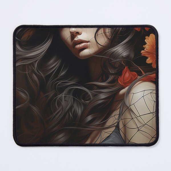 Item preview, Enchanted Bloom: A Maiden Entwined with Florals and Webs designed and sold by oanaunciuleanu.