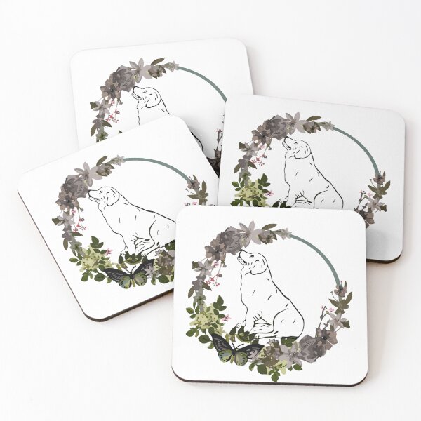 Item preview, Dog and flowers designed and sold by PTB Art Design.