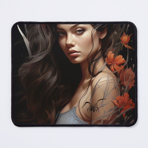 Item preview, Enchanted Bloom: A Maiden Entwined with Florals and Webs designed and sold by oanaunciuleanu.