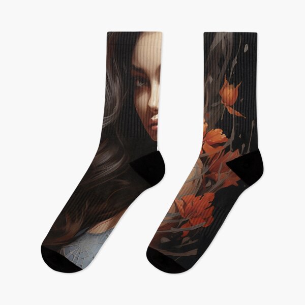 Item preview, Enchanted Bloom: A Maiden Entwined with Florals and Webs designed and sold by oanaunciuleanu.