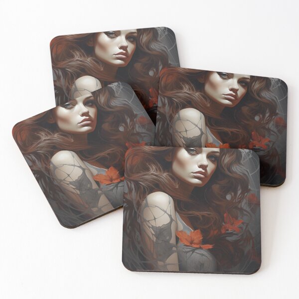 Item preview, Enchanted Bloom: A Maiden Entwined with Florals and Webs designed and sold by oanaunciuleanu.