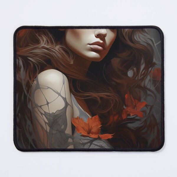 Item preview, Enchanted Bloom: A Maiden Entwined with Florals and Webs designed and sold by oanaunciuleanu.