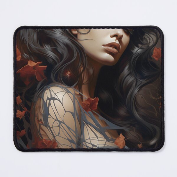 Item preview, Enchanted Bloom: A Maiden Entwined with Florals and Webs designed and sold by oanaunciuleanu.