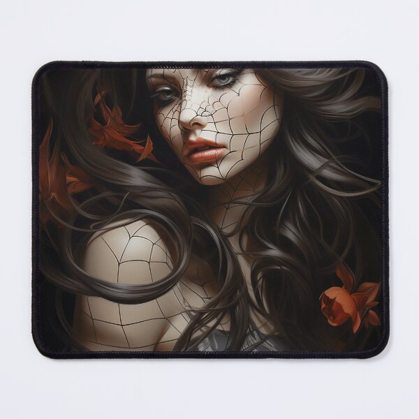 Item preview, Enchanted Bloom: A Maiden Entwined with Florals and Webs designed and sold by oanaunciuleanu.