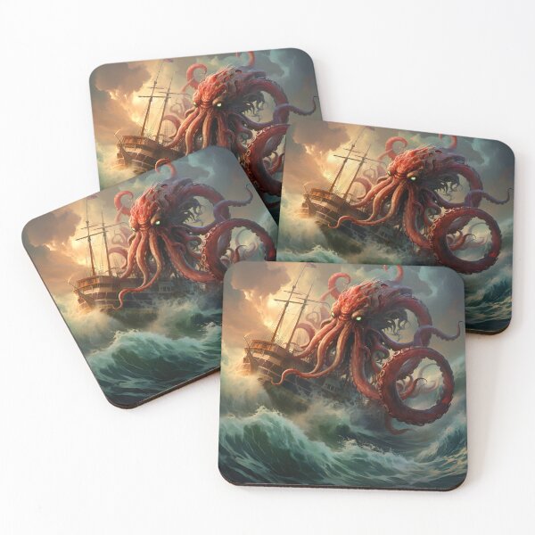 Item preview, evil octopus, sea monster designed and sold by WickyWildLife.