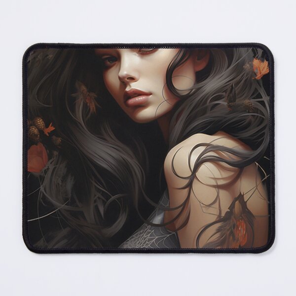 Item preview, Enchanted Bloom: A Maiden Entwined with Florals and Webs designed and sold by oanaunciuleanu.