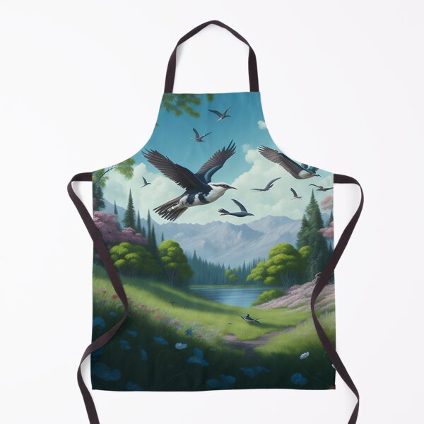 Item preview, Ethereal Spring Flight: Birds Soaring Amid Lush Greenery designed and sold by Dshoppin.
