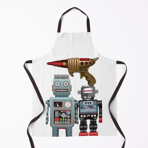Item preview, Many Retro Space Toy Items - Retro Robot duo and Laser Gun beautifully created drawings 60s 70s 80s memorabilia designed and sold by Billers Art.
