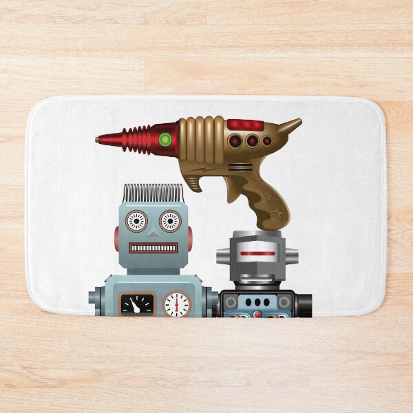 Item preview, Many Retro Space Toy Items - Retro Robot duo and Laser Gun beautifully created drawings 60s 70s 80s memorabilia designed and sold by Billers Art.