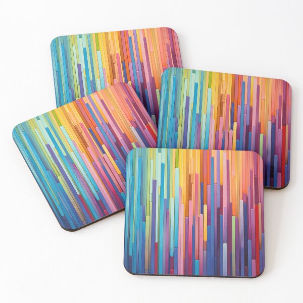 Item preview, Pintura de lona de líneas verticales coloridas designed and sold by WallWhimsyWorks.