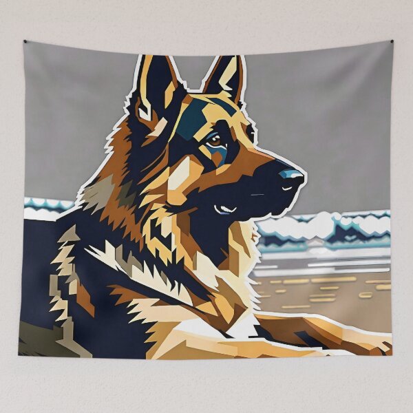 Item preview, German Shepherd Pixel Art designed and sold by CM7Designs.