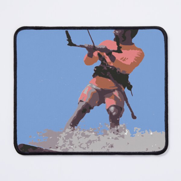 Item preview, Kitesurfing Enthusiast Riding A Wave Illustration designed and sold by taiche.