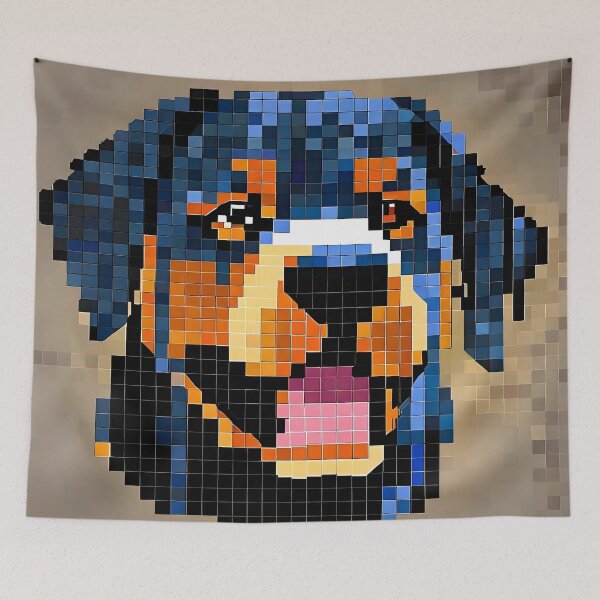 Item preview, Rottweiler pixel art designed and sold by CM7Designs.