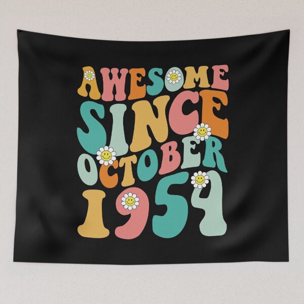 Item preview, Awesome Since October 1954 | Made In 1954 | Retro Groovy Birthday designed and sold by Christina-grich.
