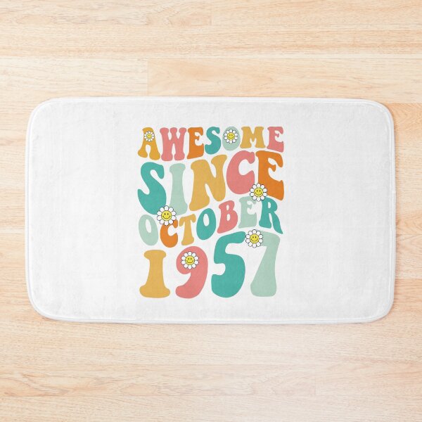 Item preview, Awesome Since October 1957 | Made In 1957 | Retro Groovy Birthday designed and sold by Christina-grich.