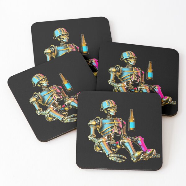 Item preview, Don't Drink Drunk Skeletons  Metallic Cyberpunk designed and sold by Metallican.