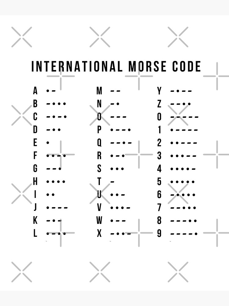 International Morse Code Alphabet chart, minimalist Journal