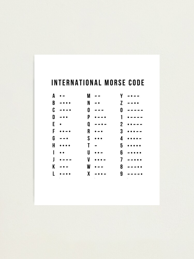 International Morse Code Alphabet chart, minimalist Journal