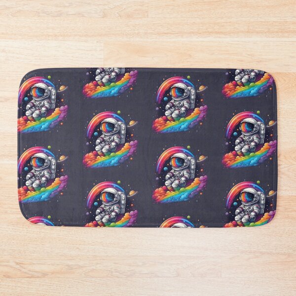 Item preview, The small astronaut and rainbow in space designed and sold by KimierArt.