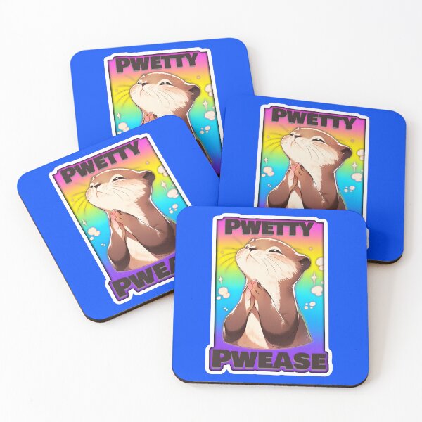 Item preview, Pwetty Pwease Cute Otter Animal Rainbow Sticker and Teeshirt design by ZeesDesign on Redbubble designed and sold by ZEESDESIGN.