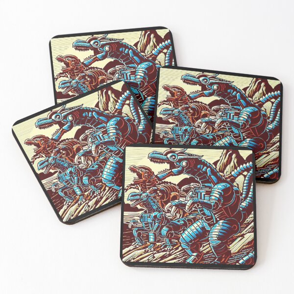 Item preview, Fantasy Dinosaur Robots Anime - Woodcut 3 designed and sold by CrankyOldDude.