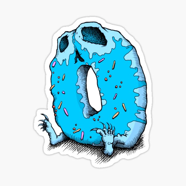 death by donut – blue Sticker