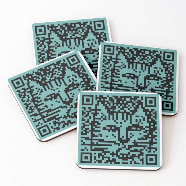 Item preview, QR Code kitty in teal designed and sold by HelenDBVickers.