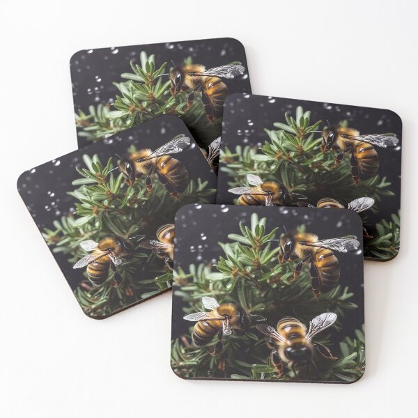Item preview, Hojas de tomillo y algunas abejas designed and sold by M-Y-A-R-T-.
