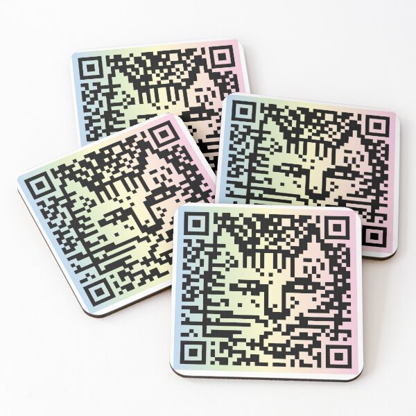 Item preview, QR Code kitty on pastel gradient designed and sold by HelenDBVickers.