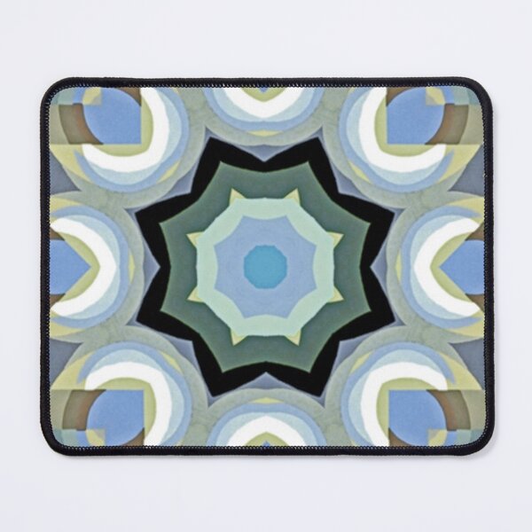 Artikelvorschau, Blumenmotiv im Art-Déco-Stil in Hellblau und Hellbraun. entworfen und verkauft von LindaLG.