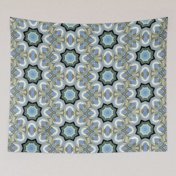 Aperçu de l'œuvre Motif floral de style Art Déco en bleu pâle et marron pâle. créée et vendue par LindaLG.