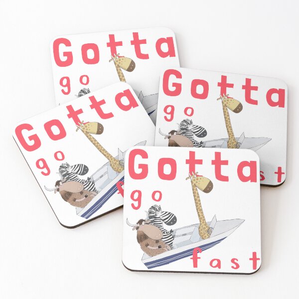 Item preview, Gotta Go Fast! Funny Giraffe, Zebra & Bison Speedboat By Carla Daly designed and sold by Carla Daly.