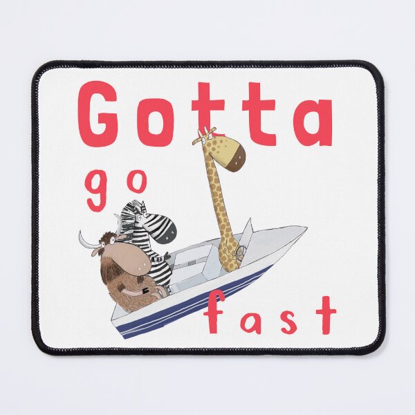 Item preview, Gotta Go Fast! Funny Giraffe, Zebra & Bison Speedboat By Carla Daly designed and sold by Carla Daly.