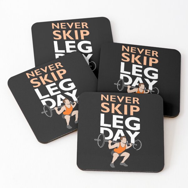 Item preview, Never Skip Leg Day - black, orange, white - fitness, motivational designed and sold by Honest-Quotes.