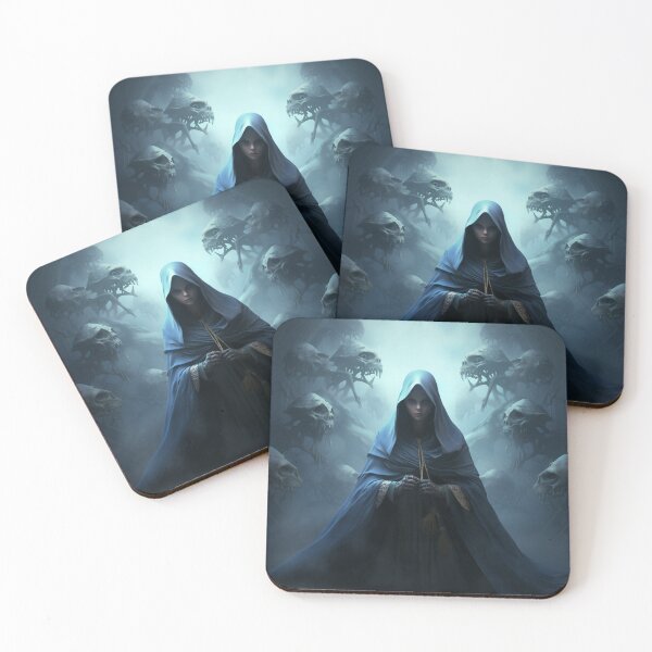 Item preview, Mysterious lady communing mystical creatures image #1 designed and sold by Demonik-Art.