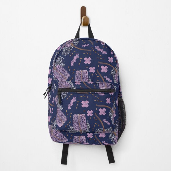 Item preview, Elegant Banksia Botanicals - Pink and Purple Australian Wildflower Pattern on Navy Background designed and sold by Jay Dee Dearness.