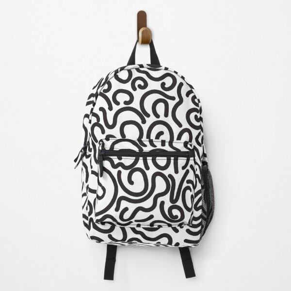 Item preview, Fun black line doodle seamless pattern back pack. designed and sold by vikyky.