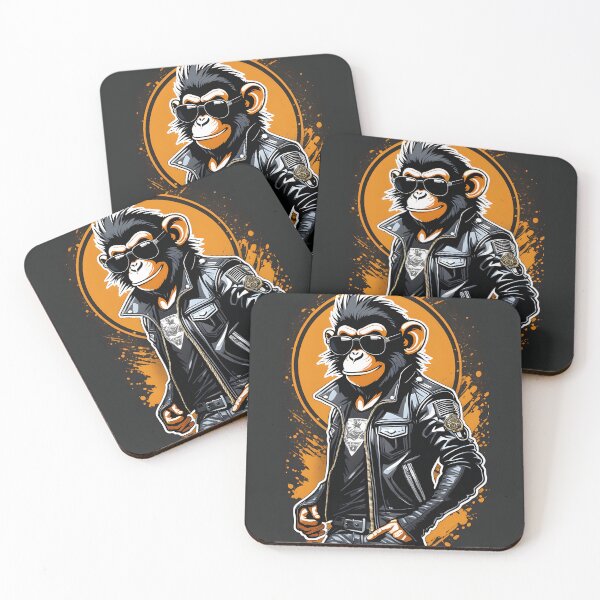 Item preview, Chic monkey rocks a jacket and glasses designed and sold by IrinaGuArt.