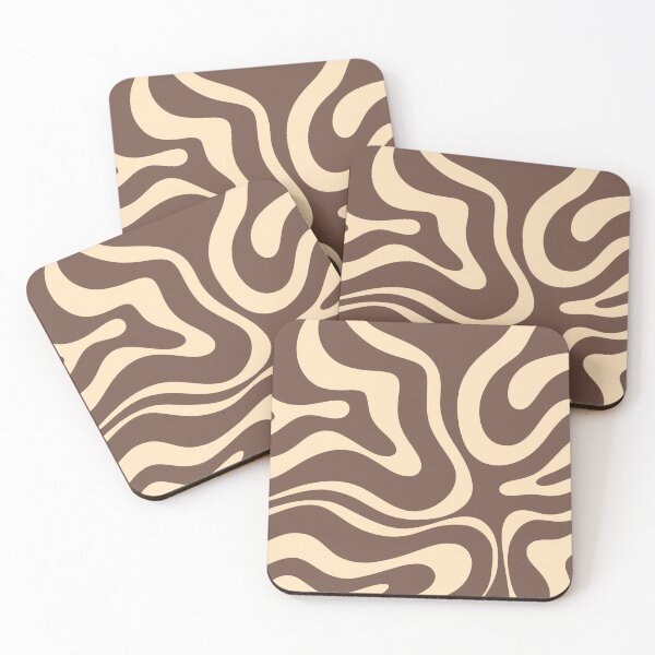 Item preview, Modern Retro Liquid Swirl Abstract Pattern in Brown designed and sold by kierkegaard.