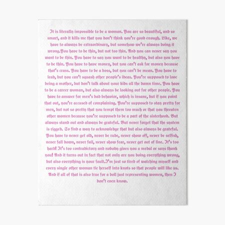 “Barbie Movie - Gloria Speech” Art Board Print for Sale by Hai tao