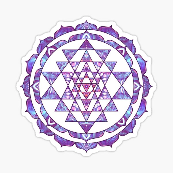 Item preview, Purple Sri Yantra Lotus Mandala Hinduism designed and sold by Lilyas.