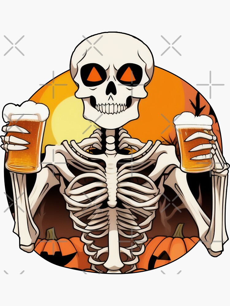 Halloween Can Glass w/Lid Skeleton Peace