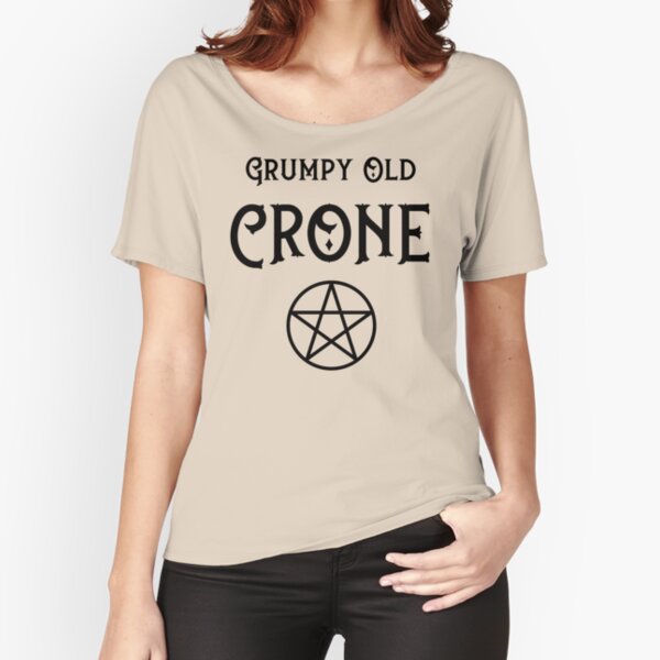 Item preview, Grumpy Old Crone with Black Pentacle Cheeky Witch® designed and sold by cheekywitch.