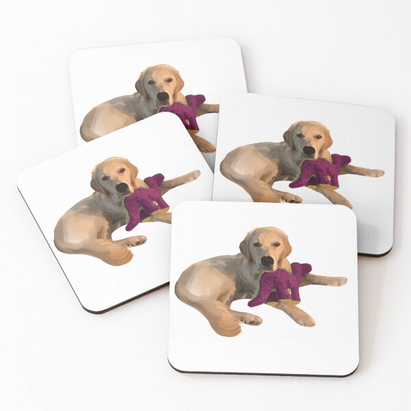 Item preview, Golden Retriever with Dinosaur Stuffy designed and sold by Booneb.
