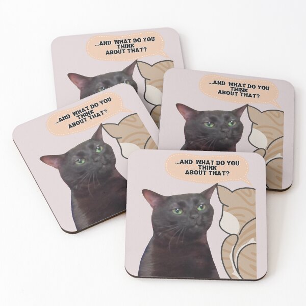 Item preview, zoned out black cat Funny cat meme, black cat meme, Thinking cat designed and sold by LoveYaToo.