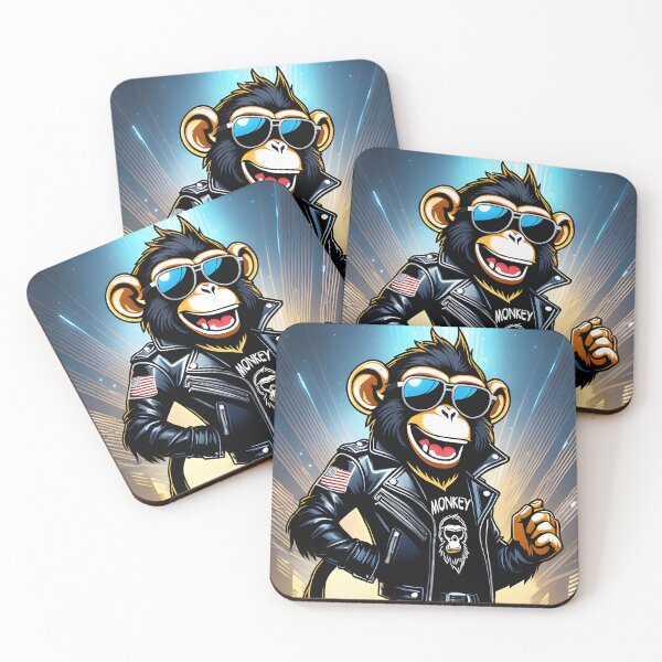 Item preview, Chic monkey rocks a jacket and glasses designed and sold by IrinaGuArt.