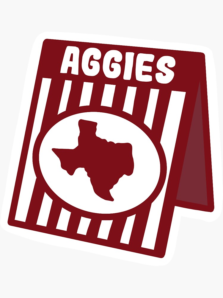 Aggies Sticker // Texas A&m // Tamu // College Station Tx // White