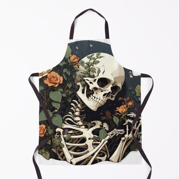 Item preview, Floral Fusion Vanitas Art - Elegantly Macabre Skeleton Embracing Plant designed and sold by sadsapiens.